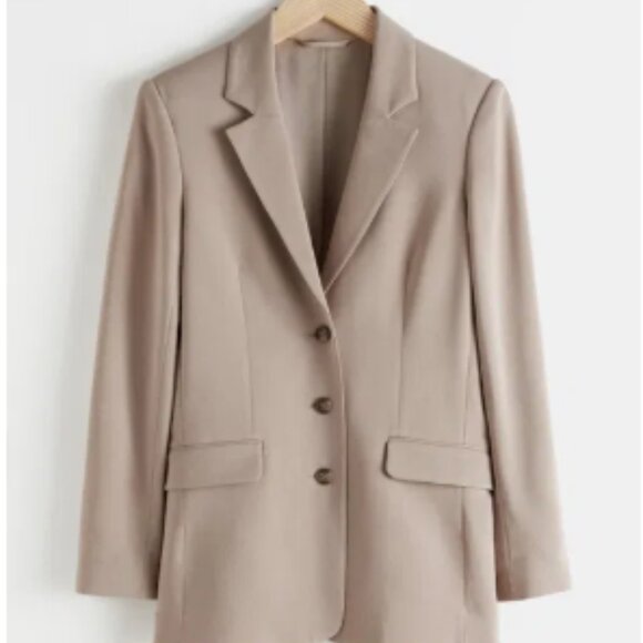 & Other Stories Tailored Single Breasted 3-Button Blazer Viscose NWT - Picture 2 of 11